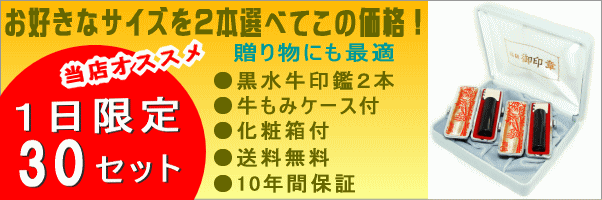 お好きなサイズを選べる印鑑2本セット実印・銀行印・認印どれでも好きなサイズでカスタマイズ